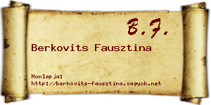 Berkovits Fausztina névjegykártya